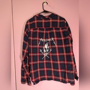 Metallica Plaid Flannel Band Shirt